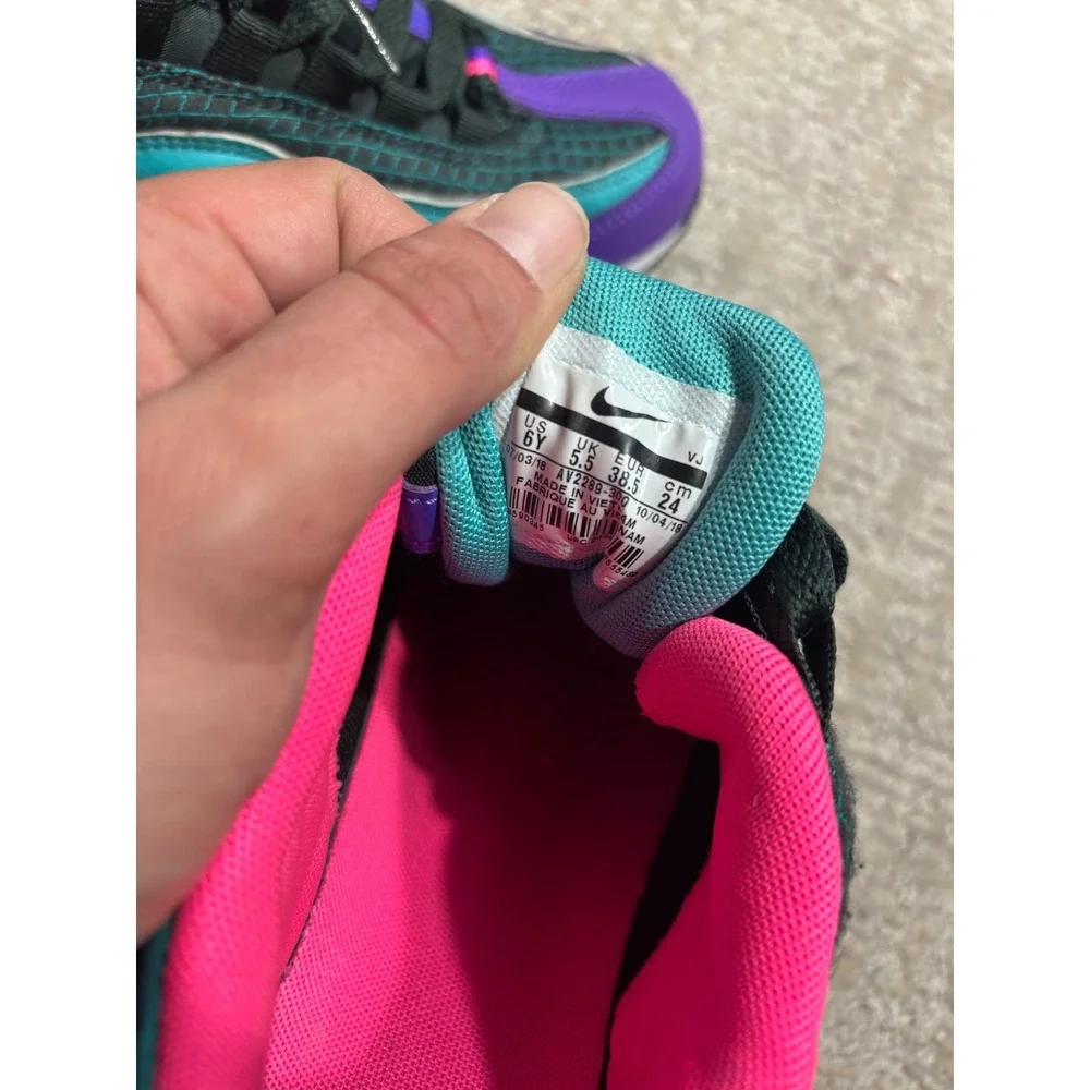 Nike Air Max 95 Youth Shoes Purple Teal Pink Black‎ Athletic Sneakers Size 6Y